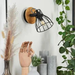 Applique murale Tros Écru, Noir, 1 lumière