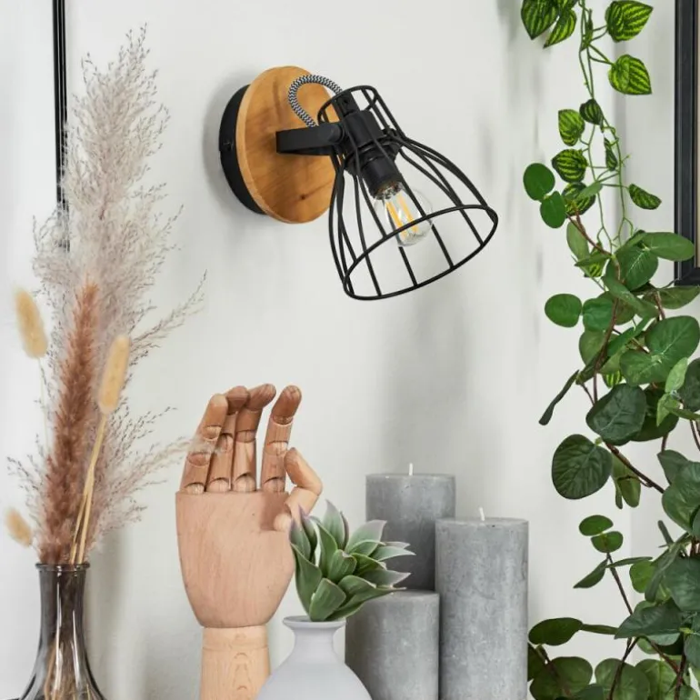 Applique murale Tros Écru, Noir, 1 lumière