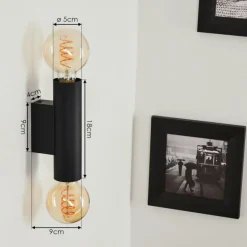 Applique murale Tulla Noir, 2 lumières