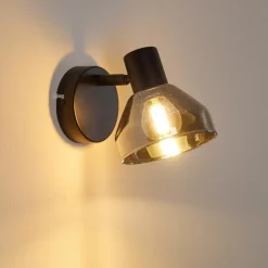 Applique murale Tyksov Noir, 1 lumière