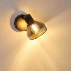 Applique murale Tyksov Noir, 1 lumière