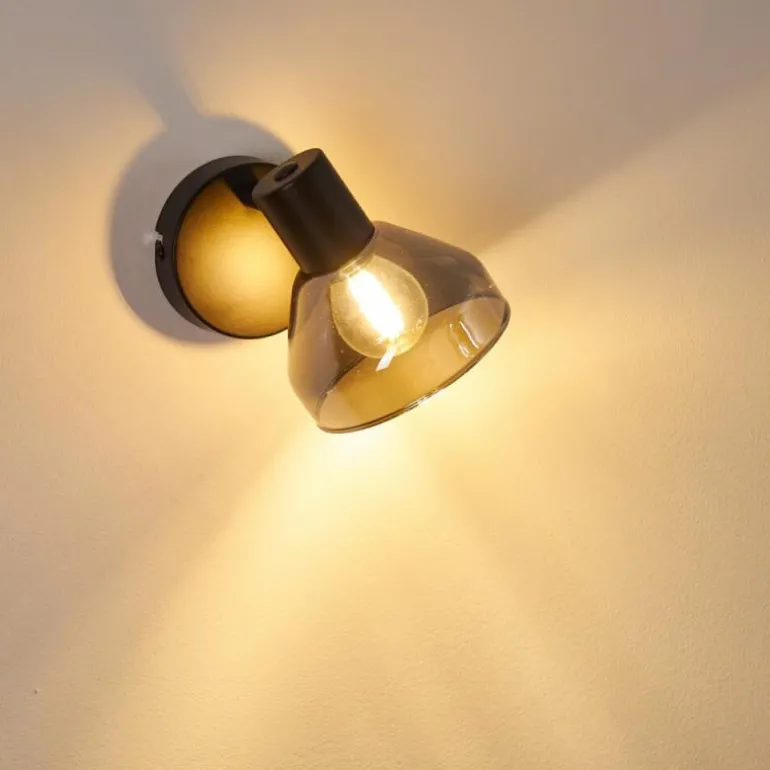 Applique murale Tyksov Noir, 1 lumière