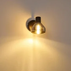 Applique murale Tyksov Noir, 1 lumière