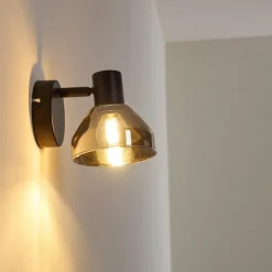 Applique murale Tyksov Noir, 1 lumière