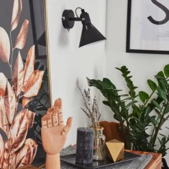 Applique murale Upiano Chrome, Noir, 1 lumière