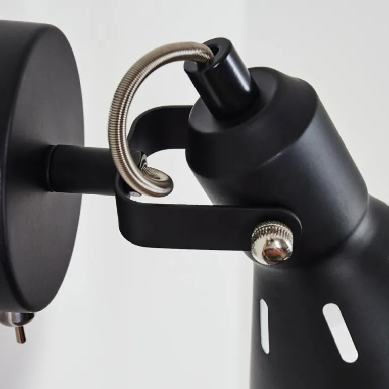 Applique murale Upiano Chrome, Noir, 1 lumière