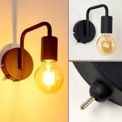 Applique murale Valocolla Noir, 1 lumière