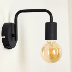 Applique murale Valocolla Noir, 1 lumière