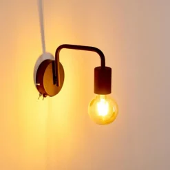 Applique murale Valocolla Noir, 1 lumière