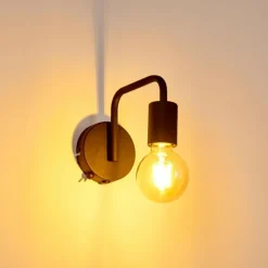 Applique murale Valocolla Noir, 1 lumière