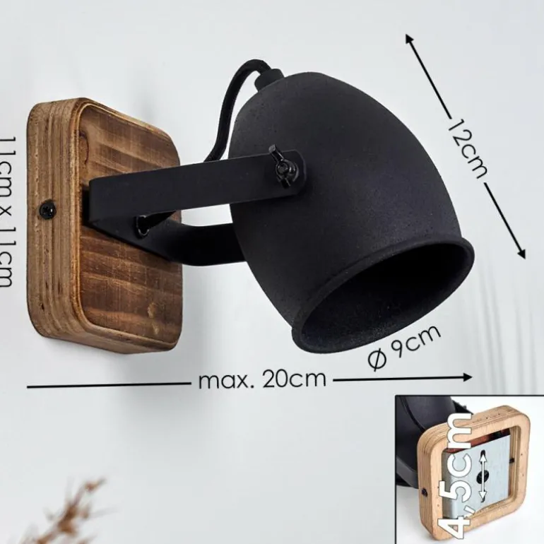 Applique murale Vanuatu Brun, Noir, 1 lumière