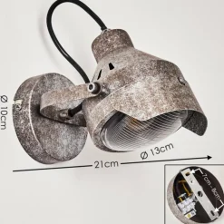 Applique murale Vintage Gnosca Rouille, 1 lumière