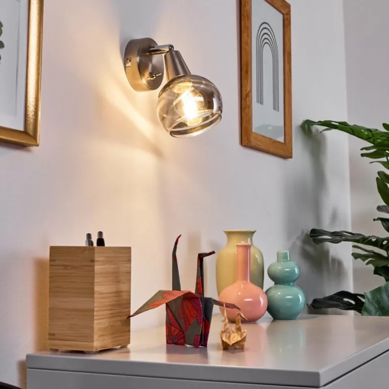 Applique murale Warga LED Nickel mat, 1 lumière