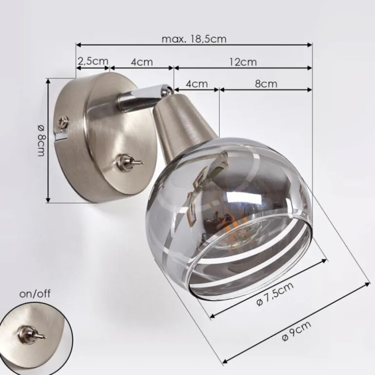 Applique murale Warga LED Nickel mat, 1 lumière