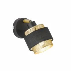 Applique murale Wofi-Leuchten GROVE Noir, 1 lumière