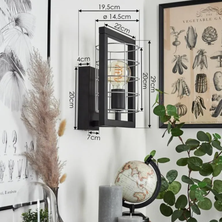 Applique murale Wynyard Noir, 1 lumière