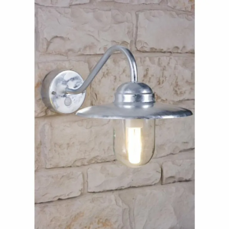 Applique Nordlux Luxembourg Acier inoxydable, Transparent, Zingué, 1 lumière, Détecteur de mouvement