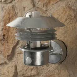 Applique Nordlux Vejers Acier inoxydable, Transparent, Zingué, 1 lumière, Détecteur de mouvement