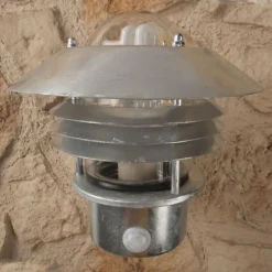 Applique Nordlux Vejers Acier inoxydable, Transparent, Zingué, 1 lumière, Détecteur de mouvement