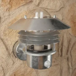 Applique Nordlux Vejers Acier inoxydable, Transparent, Zingué, 1 lumière, Détecteur de mouvement