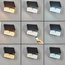 applique solaire Estampes LED Anthracite, 1 lumière, Détecteur de mouvement