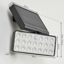 applique solaire Estampes LED Anthracite, 1 lumière, Détecteur de mouvement