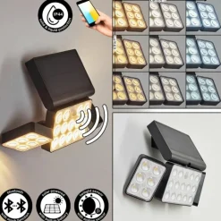 applique solaire Estampes LED Anthracite, 1 lumière, Détecteur de mouvement