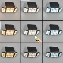 applique solaire Estampes LED Anthracite, 1 lumière, Détecteur de mouvement