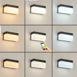 applique solaire Malalhue LED Noir, 1 lumière, Détecteur de mouvement