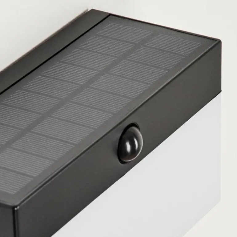 applique solaire Malalhue LED Noir, 1 lumière, Détecteur de mouvement