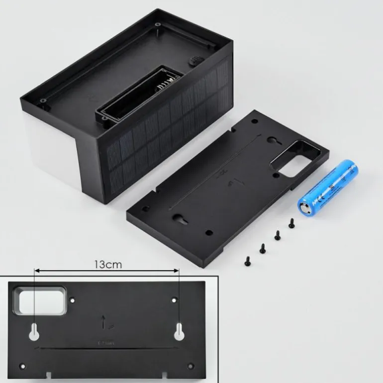 applique solaire Malalhue LED Noir, 1 lumière, Détecteur de mouvement