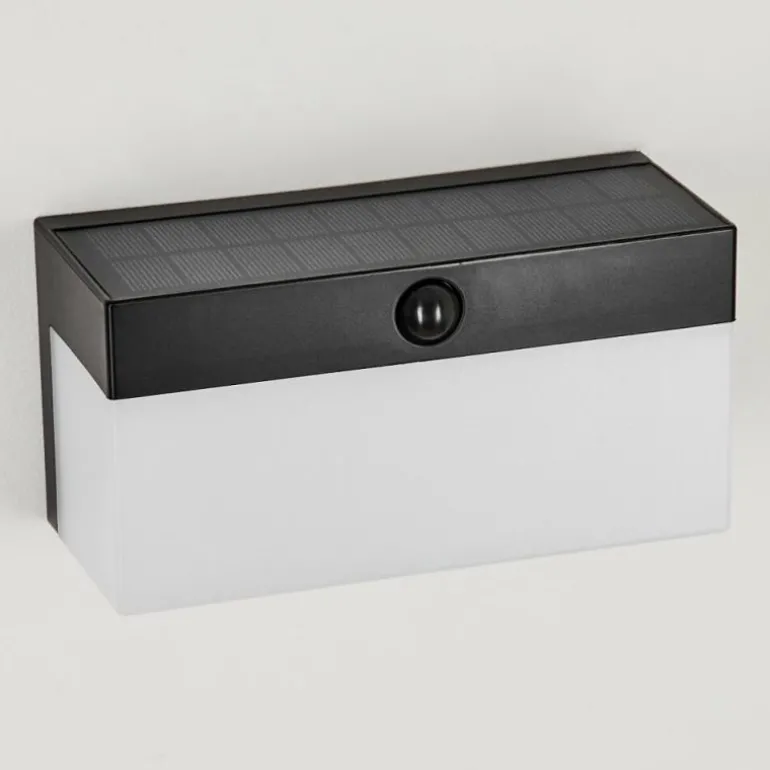 applique solaire Malalhue LED Noir, 1 lumière, Détecteur de mouvement