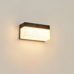 applique solaire Malalhue LED Noir, 1 lumière, Détecteur de mouvement