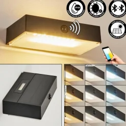 applique solaire Seilhac LED Noir, 1 lumière, Détecteur de mouvement