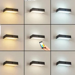 applique solaire Seilhac LED Noir, 1 lumière, Détecteur de mouvement