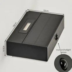 applique solaire Seilhac LED Noir, 1 lumière, Détecteur de mouvement