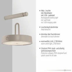 ARMA Suspension Luminaires Leuchten Direkt LED Gris, 1 lumière