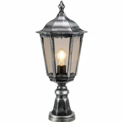Arrach Lampadaire Luminaires LCD Noir, Argenté, 1 lumière