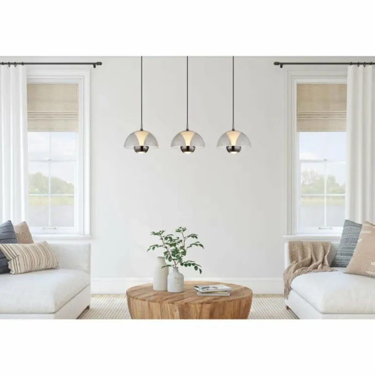 Arus Suspension Luminaires Globo Lighting LED Noir, 1 lumière