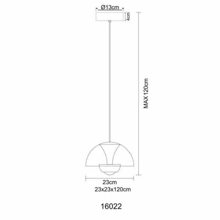 Arus Suspension Luminaires Globo Lighting LED Noir, 1 lumière