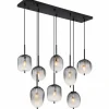 ATTILA Suspension Luminaires Globo Lighting Noir, 8 lumières