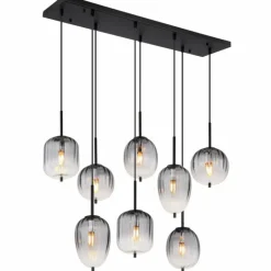 ATTILA Suspension Luminaires Globo Lighting Noir, 8 lumières