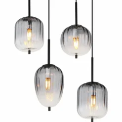 ATTILA Suspension Luminaires Globo Lighting Noir, 8 lumières