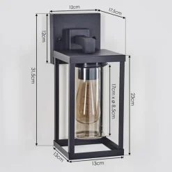 Avete Lampe murale d´extérieur Noir, 1 lumière