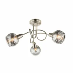 Ball Plafonnier Luminaires Globo Lighting Nickel mat, 3 lumières