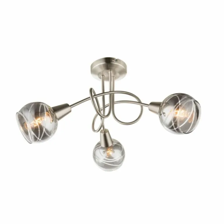 Ball Plafonnier Luminaires Globo Lighting Nickel mat, 3 lumières
