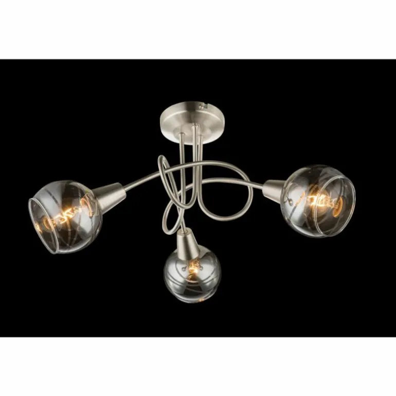 Ball Plafonnier Luminaires Globo Lighting Nickel mat, 3 lumières