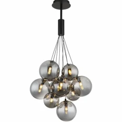 Ballgi Suspension Luminaires Globo Lighting Noir, 9 lumières