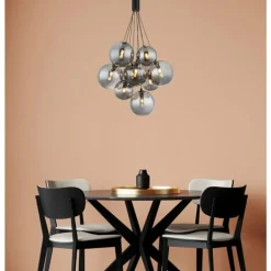 Ballgi Suspension Luminaires Globo Lighting Noir, 9 lumières