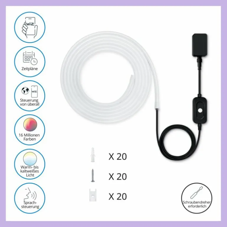 Bande LED Philips WiZ White&Color Blanc, 1 lumière, Changeur de couleurs